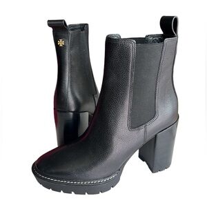 Tory Burch Sz 10 Black The Carson Chelsea 70mm Lug Booties
